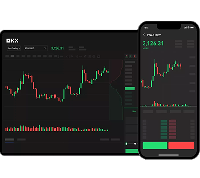 数字资产交易所平台的app或钱包页面展示